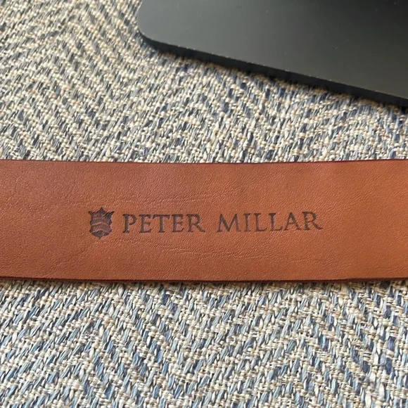 Peter Millar Red Croc Embossed Leather Belt Size: 40